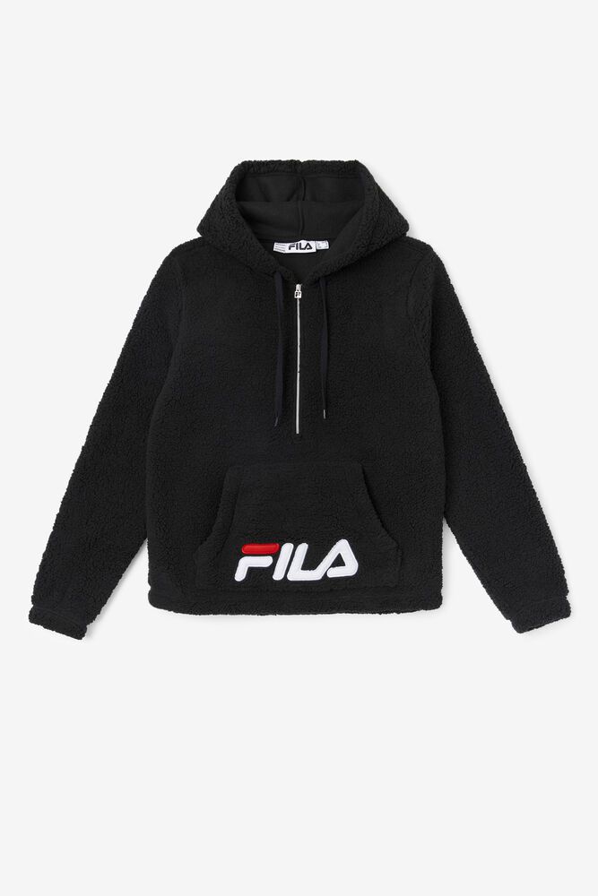 Fila Hoodie Damske Cozy Up Half Zips Sherpa Jacket Čierne - VRFIN1537